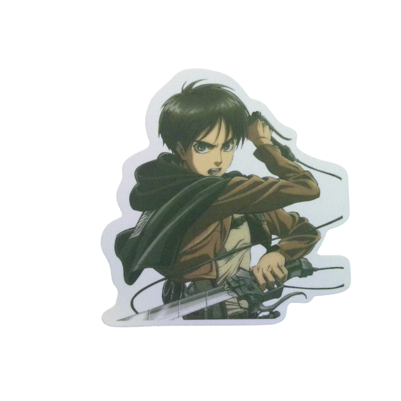 Collection of 8 Attack on Titan anime character stickers featuring popular characters like Eren, Levi, Mikasa, and other beloved AOT characters, available as individual $1 vinyl stickers