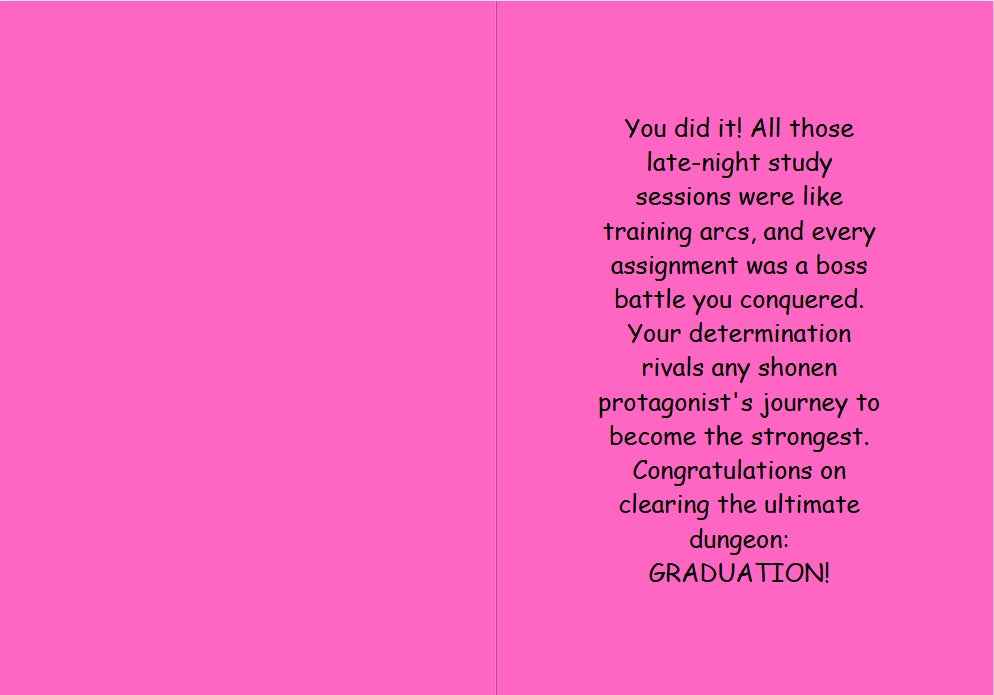 Anime Graduation Card - Academic Achievement Celebration - Educational Success Card