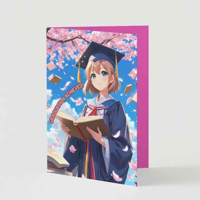 Anime Graduation Card - Academic Achievement Celebration - Educational Success Card