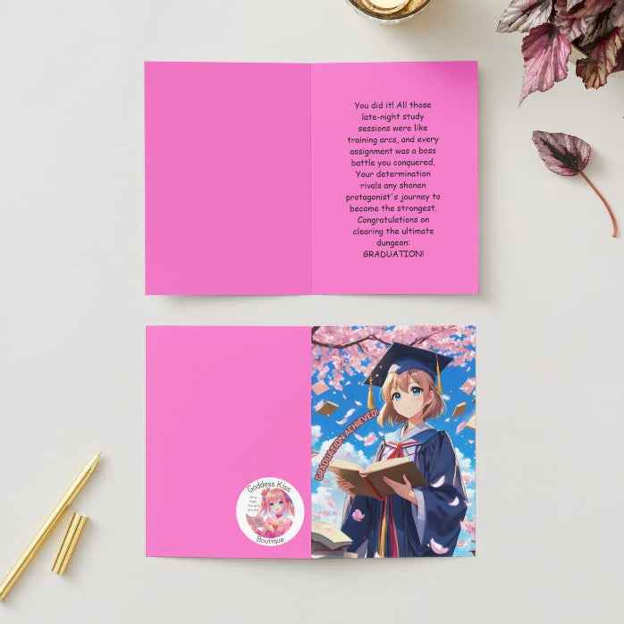 Anime Graduation Card - Academic Achievement Celebration - Educational Success Card