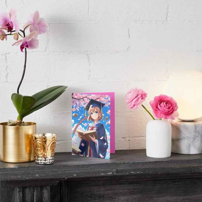 Anime Graduation Card - Academic Achievement Celebration - Educational Success Card