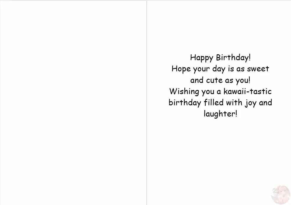 Kawaii Anime Birthday Card - Cute Anime Character Party Design - Sweet Celebration Greeting Card