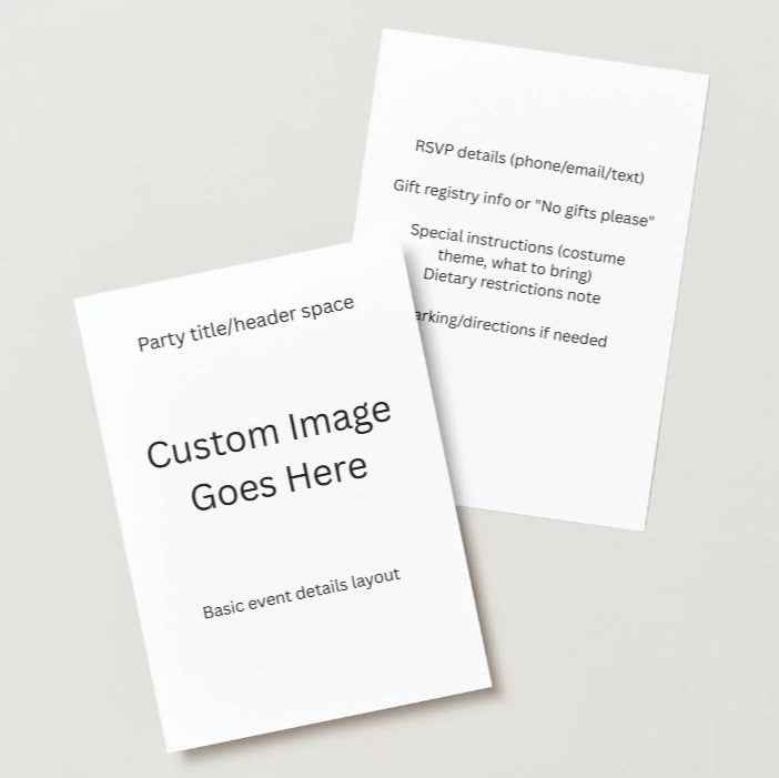 Custom Anime Birthday Invitations - 50 Pack for $50 with Upload or Custom Design