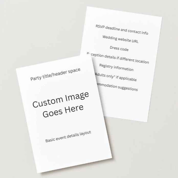 Custom Anime Wedding Invitations - 30 Pack for $35 with Upload or Custom Design