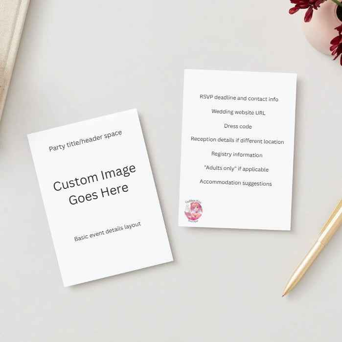 Custom Anime Wedding Invitations - 30 Pack for $35 with Upload or Custom Design
