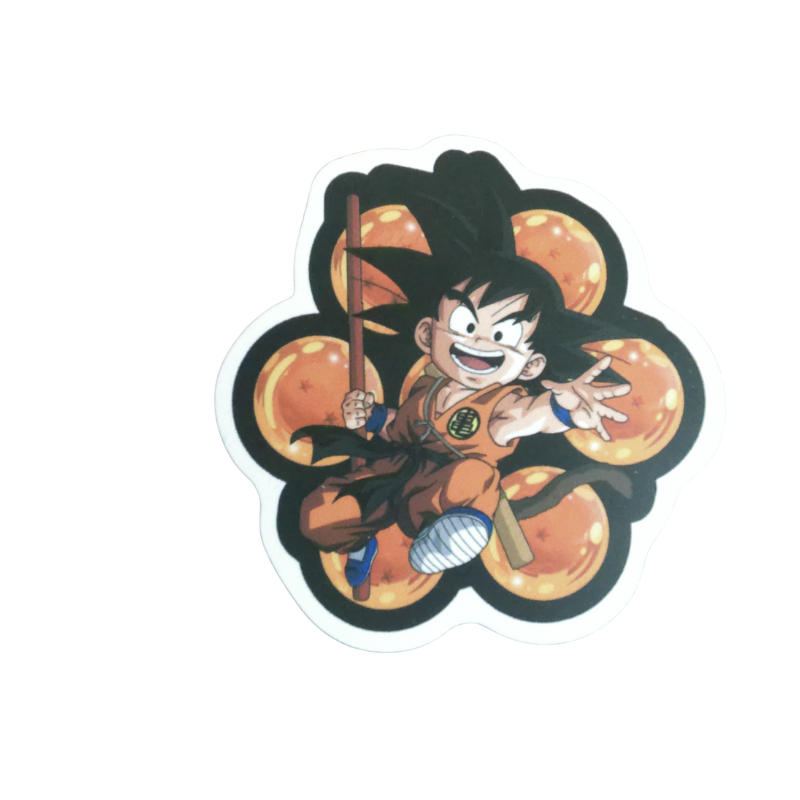 Collection of 74 Dragon Ball and Dragon Ball Z anime character stickers featuring iconic characters like Goku, Vegeta, Piccolo, Gohan, and other beloved fighters from both classic Dragon Ball and Dragon Ball Z series, available as individual $1 vinyl stickers