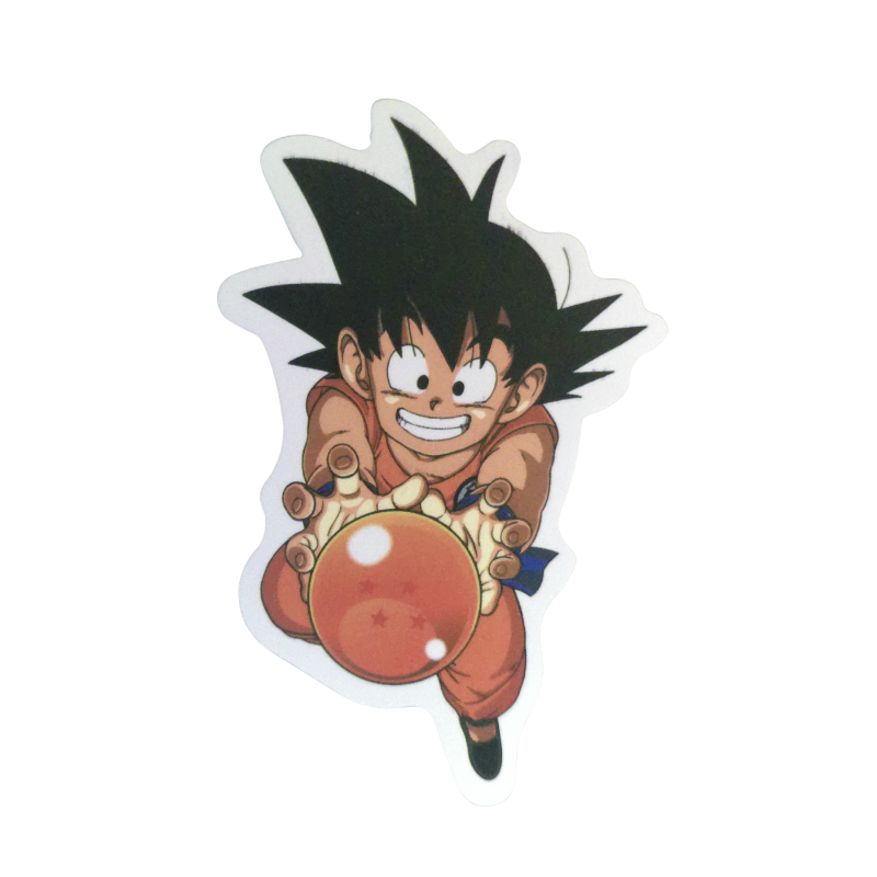Collection of 74 Dragon Ball and Dragon Ball Z anime character stickers featuring iconic characters like Goku, Vegeta, Piccolo, Gohan, and other beloved fighters from both classic Dragon Ball and Dragon Ball Z series, available as individual $1 vinyl stickers