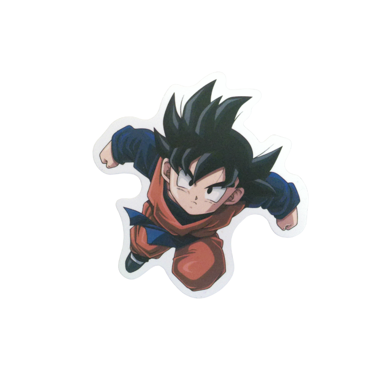 Collection of 74 Dragon Ball and Dragon Ball Z anime character stickers featuring iconic characters like Goku, Vegeta, Piccolo, Gohan, and other beloved fighters from both classic Dragon Ball and Dragon Ball Z series, available as individual $1 vinyl stickers