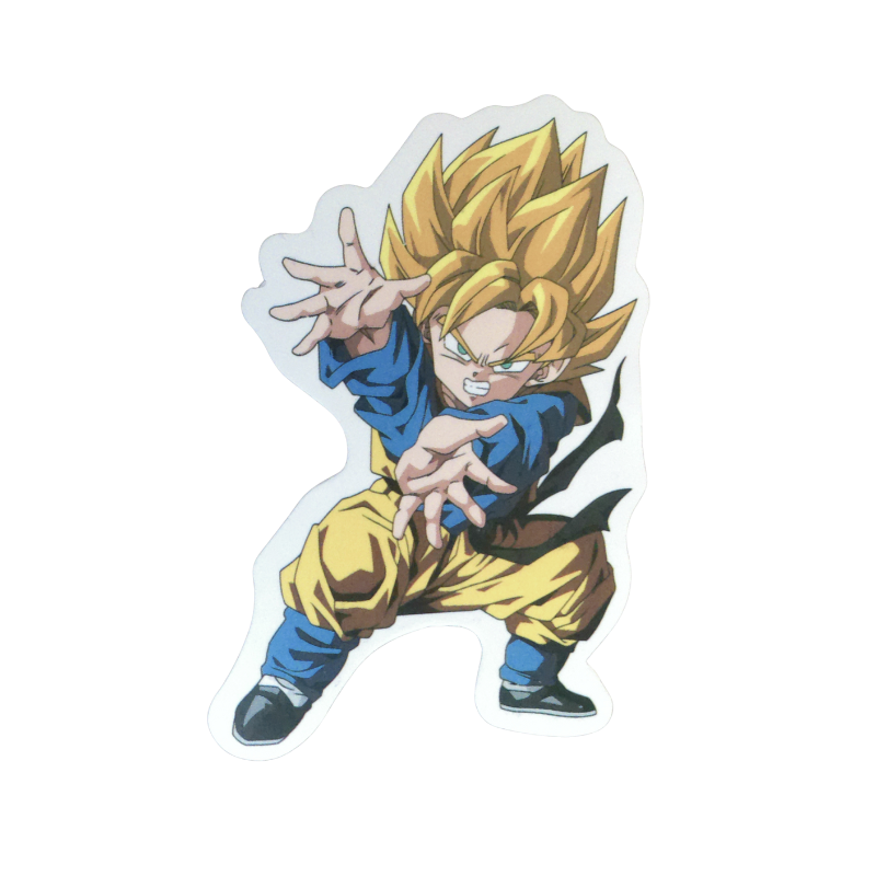 Collection of 74 Dragon Ball and Dragon Ball Z anime character stickers featuring iconic characters like Goku, Vegeta, Piccolo, Gohan, and other beloved fighters from both classic Dragon Ball and Dragon Ball Z series, available as individual $1 vinyl stickers