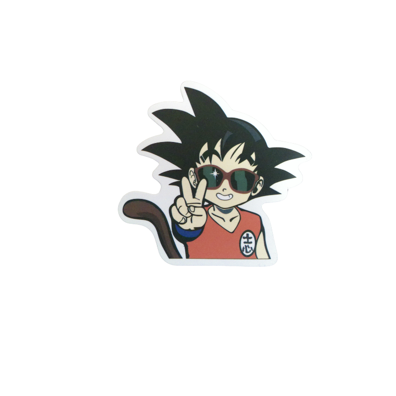 Collection of 74 Dragon Ball and Dragon Ball Z anime character stickers featuring iconic characters like Goku, Vegeta, Piccolo, Gohan, and other beloved fighters from both classic Dragon Ball and Dragon Ball Z series, available as individual $1 vinyl stickers