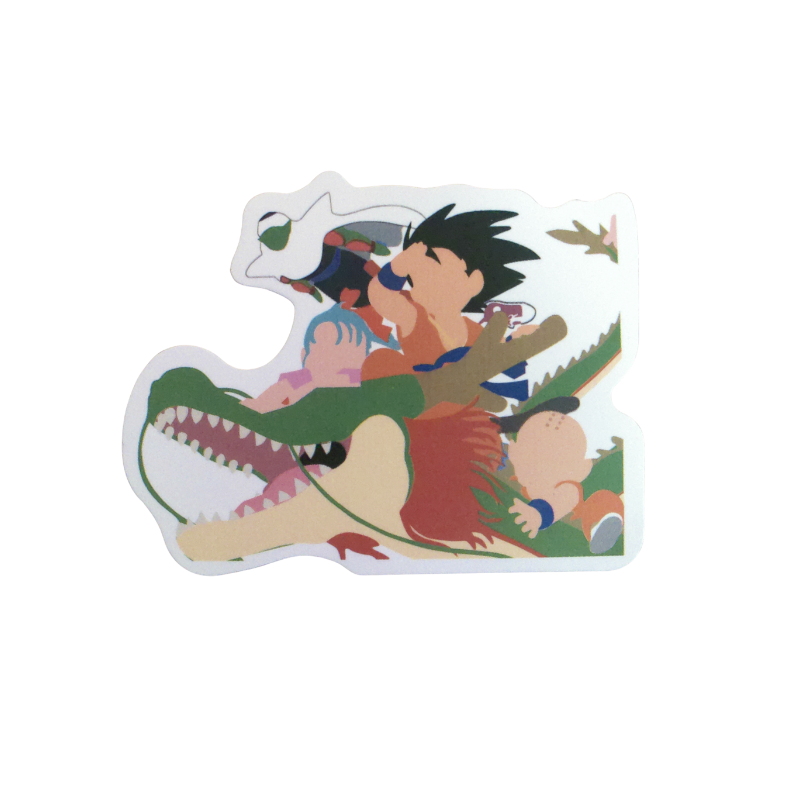 Collection of 74 Dragon Ball and Dragon Ball Z anime character stickers featuring iconic characters like Goku, Vegeta, Piccolo, Gohan, and other beloved fighters from both classic Dragon Ball and Dragon Ball Z series, available as individual $1 vinyl stickers