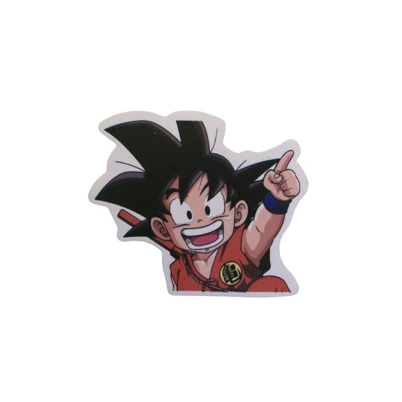 Collection of 74 Dragon Ball and Dragon Ball Z anime character stickers featuring iconic characters like Goku, Vegeta, Piccolo, Gohan, and other beloved fighters from both classic Dragon Ball and Dragon Ball Z series, available as individual $1 vinyl stickers