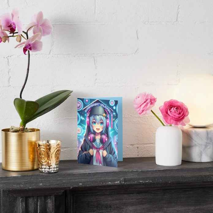 Anime Graduation Card - Gaming Otaku Achievement Unlocked - Gamer Graduation Card