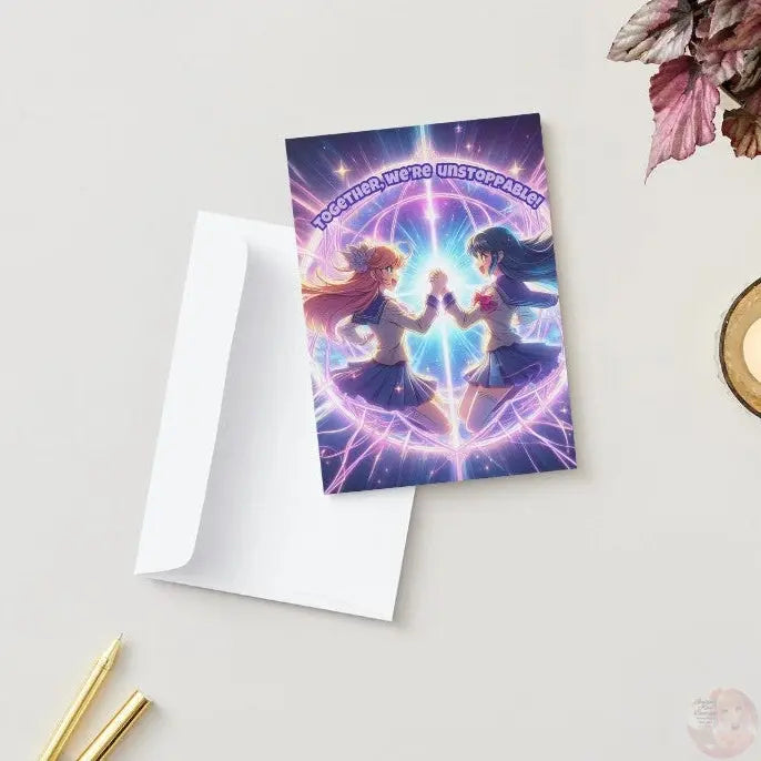 Girl Power of Friendship – Anime Friendship Card - Goddess Kiss Boutique