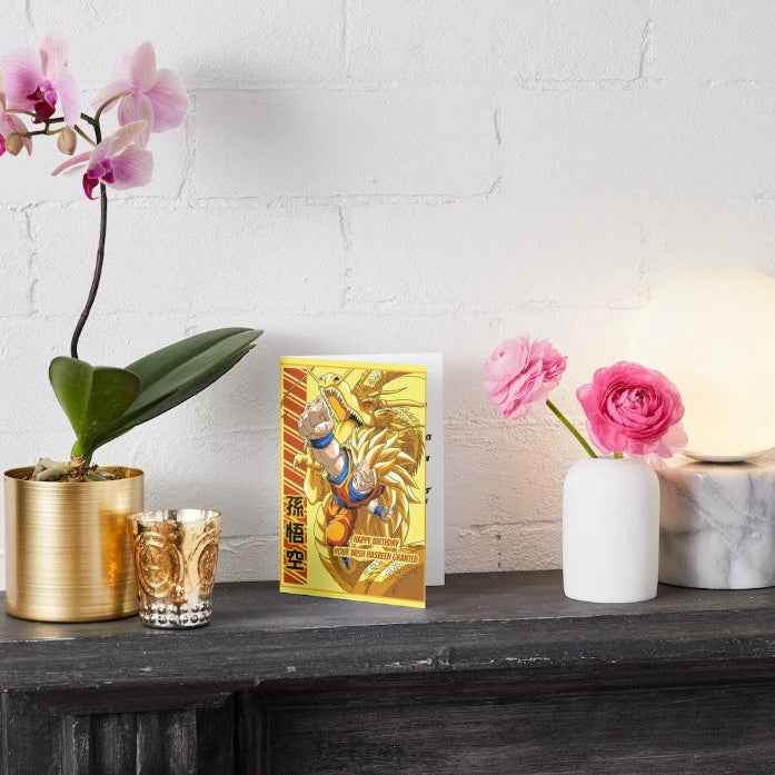 Dragon Ball Z Goku Super Saiyan 3 Birthday Card - "Your Wish Has Been Granted" | Anime Birthday Greeting Card