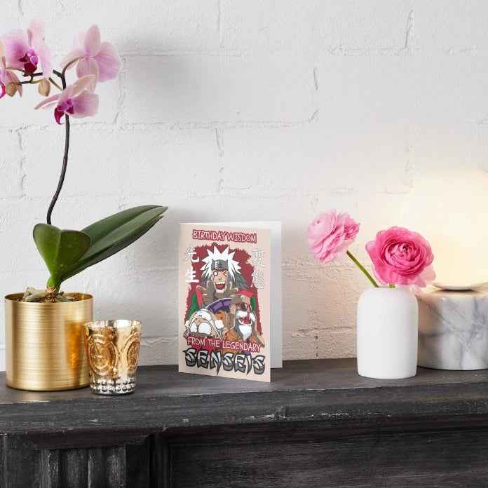 Anime Crossover Birthday Card - Jiraiya Master Roshi Naruto "Legendary Senseis" | Anime Birthday Greeting Card