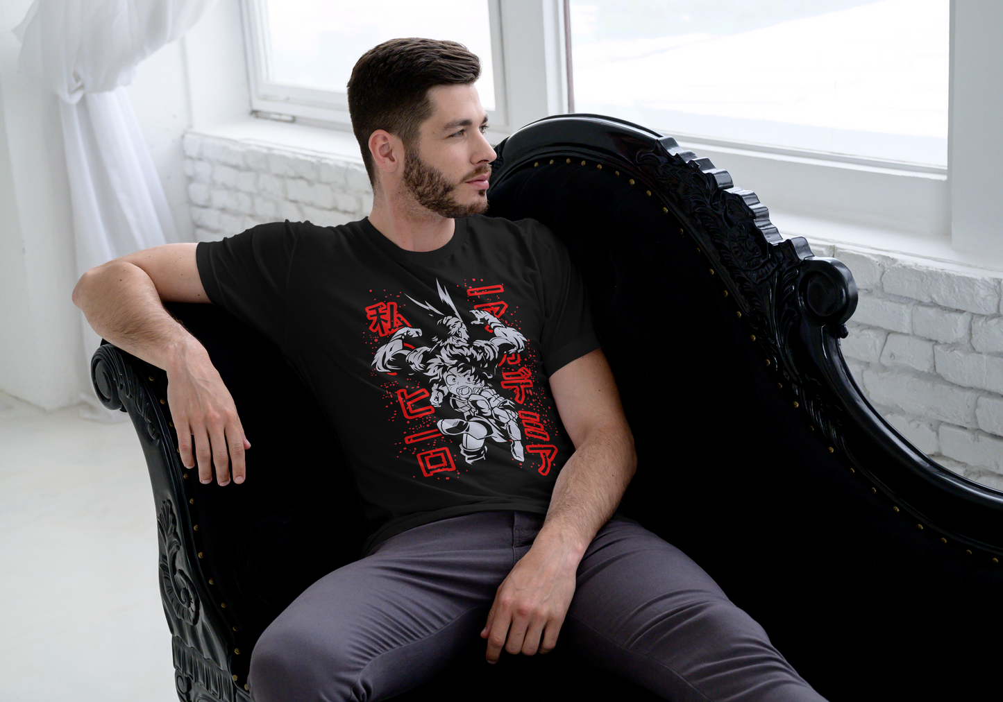 My Hero Academia Deku & All Might T-Shirt - Mentor Student Back-to-Back Design | Premium Unisex Triblend Tee