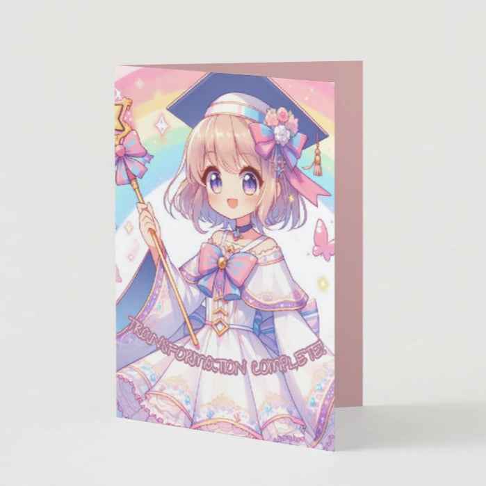 Anime Graduation Card - Magical Girl Scholar - Transformation Graduation Card
