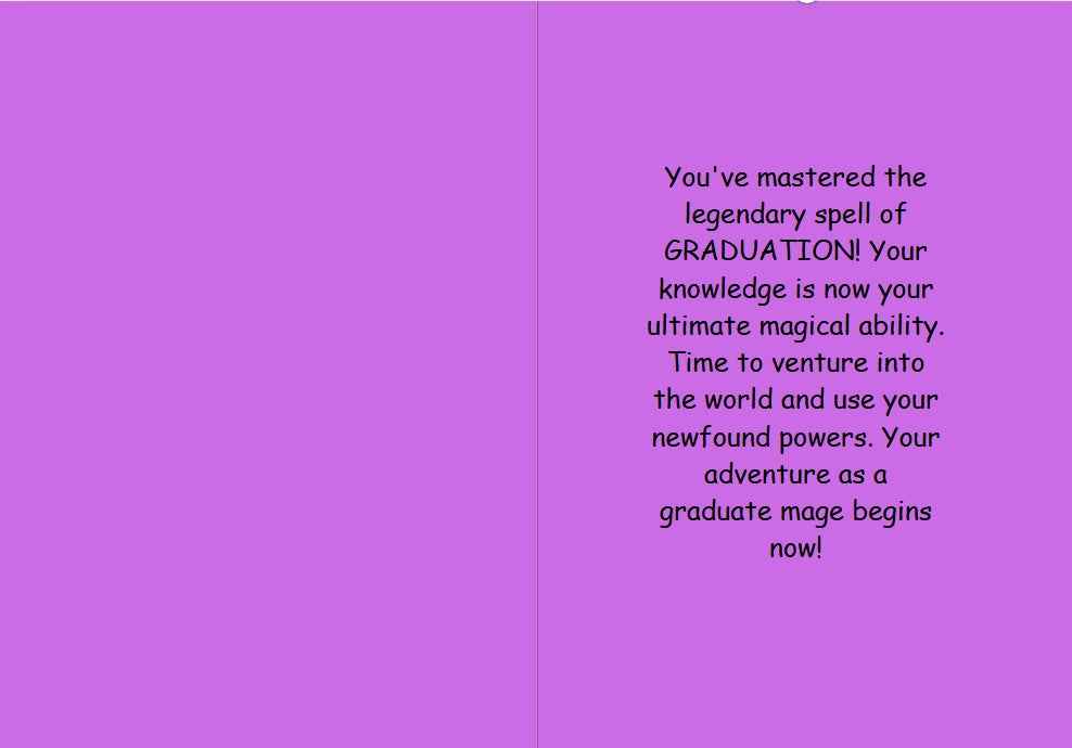 Anime Graduation Card - Magical Scholar Graduate - Witch Graduation Card