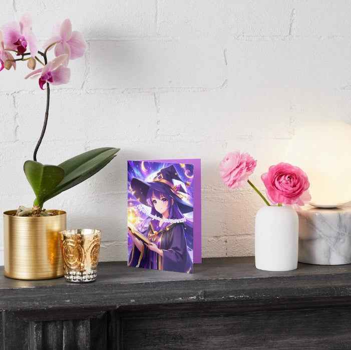 Anime Graduation Card - Magical Scholar Graduate - Witch Graduation Card