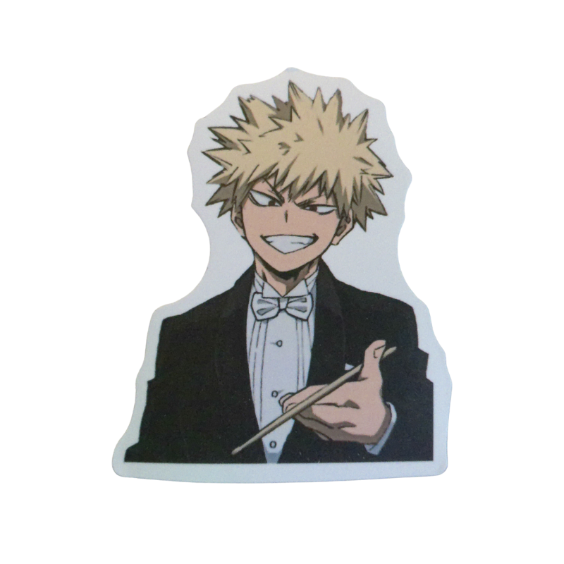 Collection of 100 My Hero Academia anime character stickers featuring popular heroes like Deku, Bakugo, Todoroki, All Might, and other beloved MHA characters, available as individual $1 vinyl stickers