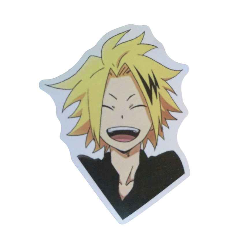 Collection of 100 My Hero Academia anime character stickers featuring popular heroes like Deku, Bakugo, Todoroki, All Might, and other beloved MHA characters, available as individual $1 vinyl stickers