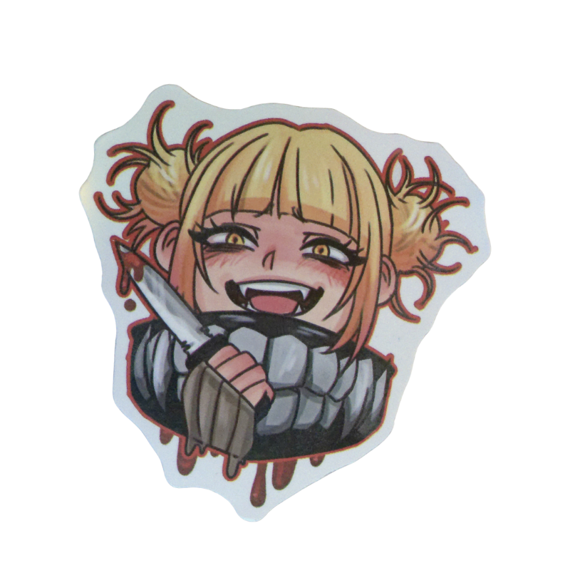 Collection of 100 My Hero Academia anime character stickers featuring popular heroes like Deku, Bakugo, Todoroki, All Might, and other beloved MHA characters, available as individual $1 vinyl stickers
