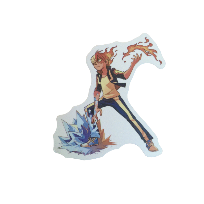 Collection of 100 My Hero Academia anime character stickers featuring popular heroes like Deku, Bakugo, Todoroki, All Might, and other beloved MHA characters, available as individual $1 vinyl stickers