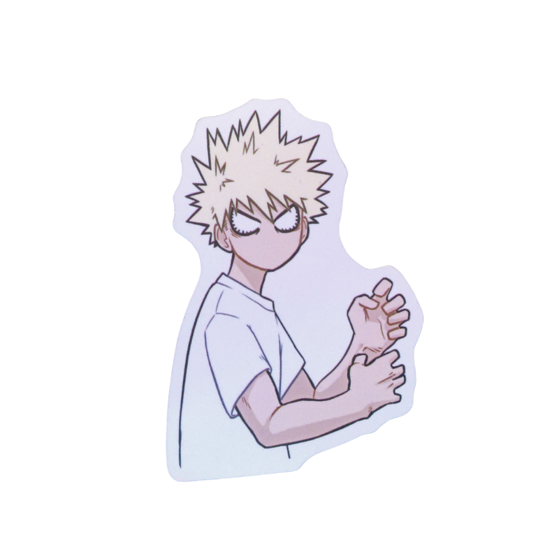Collection of 100 My Hero Academia anime character stickers featuring popular heroes like Deku, Bakugo, Todoroki, All Might, and other beloved MHA characters, available as individual $1 vinyl stickers