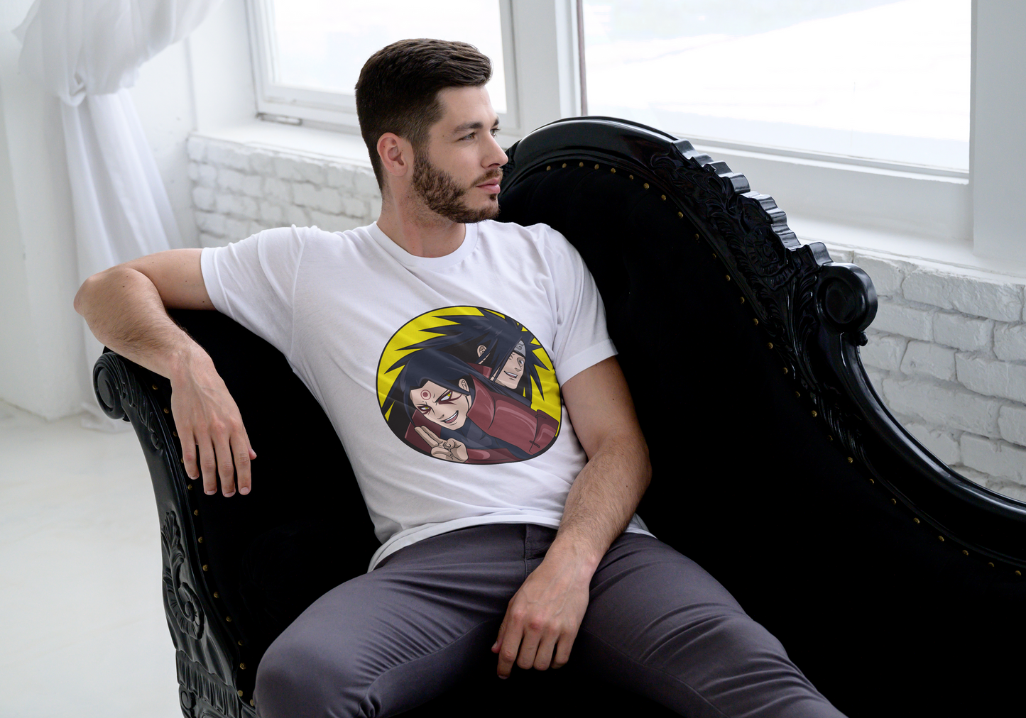 Naruto Madara and Hashirama anime t-shirt featuring legendary founders duo design on unisex triblend fabric