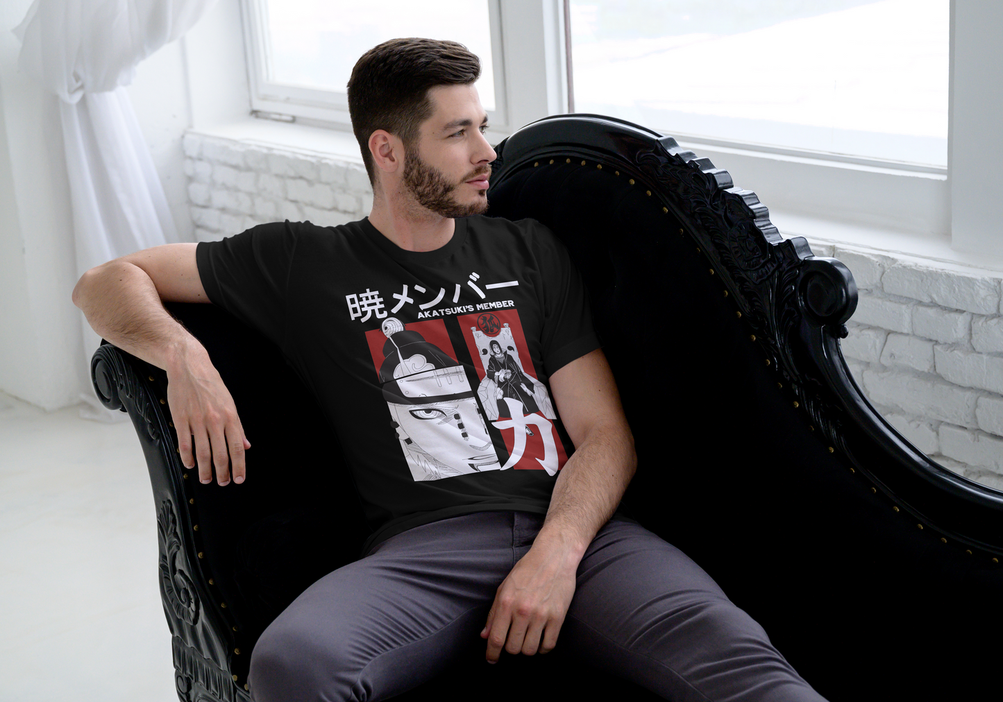 Naruto Pain Akatsuki leader anime t-shirt featuring Rinnegan multi-panel design on unisex triblend fabric