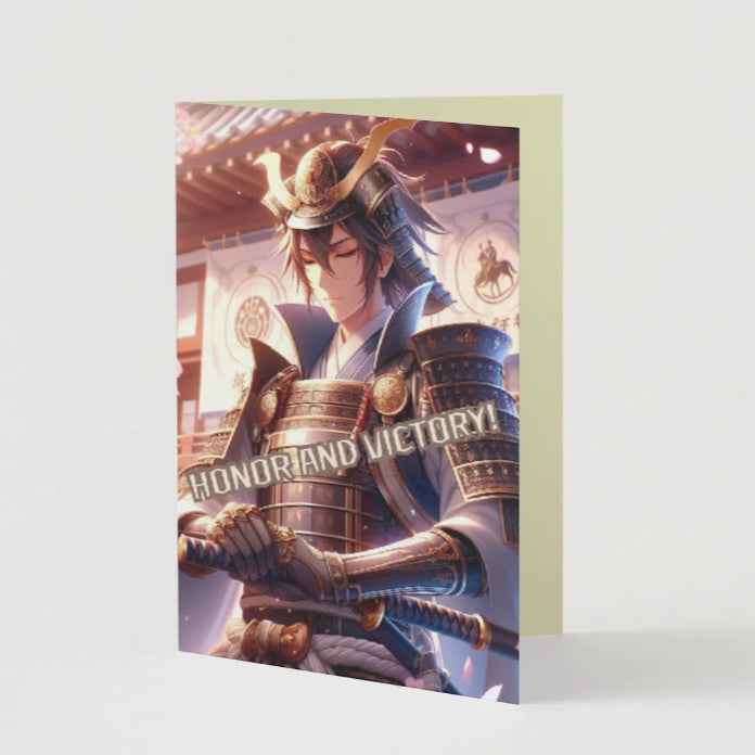 Anime Congratulations Card - Samurai Honor Victory - Warrior Congratulations Card