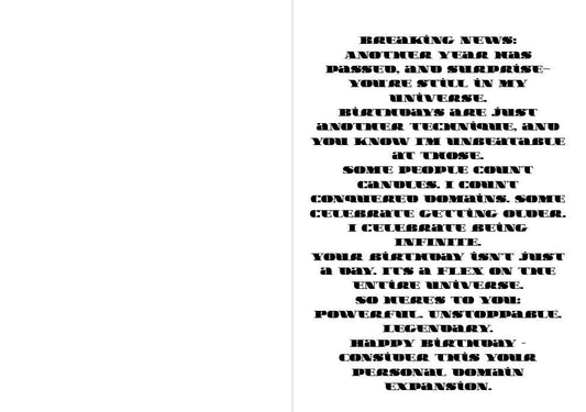 Jujutsu Kaisen Satoru Gojo Birthday Card - "Infinite Techniques, One Birthday"