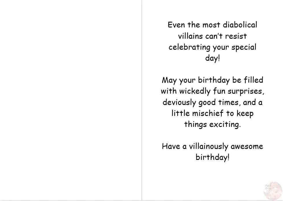 Anime Birthday Card - Mischievous Villain Character Celebration - Wicked Fun Greeting Card