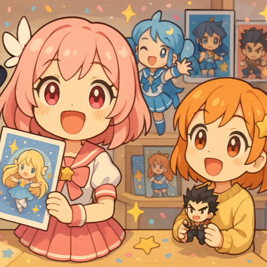 Hero image for Goddess Kiss Boutique featuring a dynamic anime scene: a glowing Sakura tree showering petals over chibi-style messengers delivering greeting cards and collectibles. The atmosphere is magical and joyful, with twinkling lights, floating envelopes, and vibrant color tones that celebrate the spirit of connection, creativity, and kawaii charm.