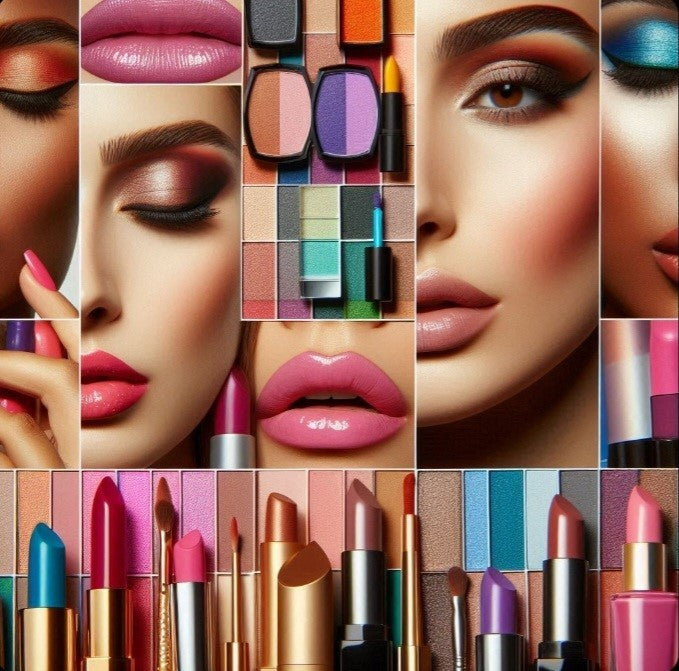a collage of photos showing different types of makeup