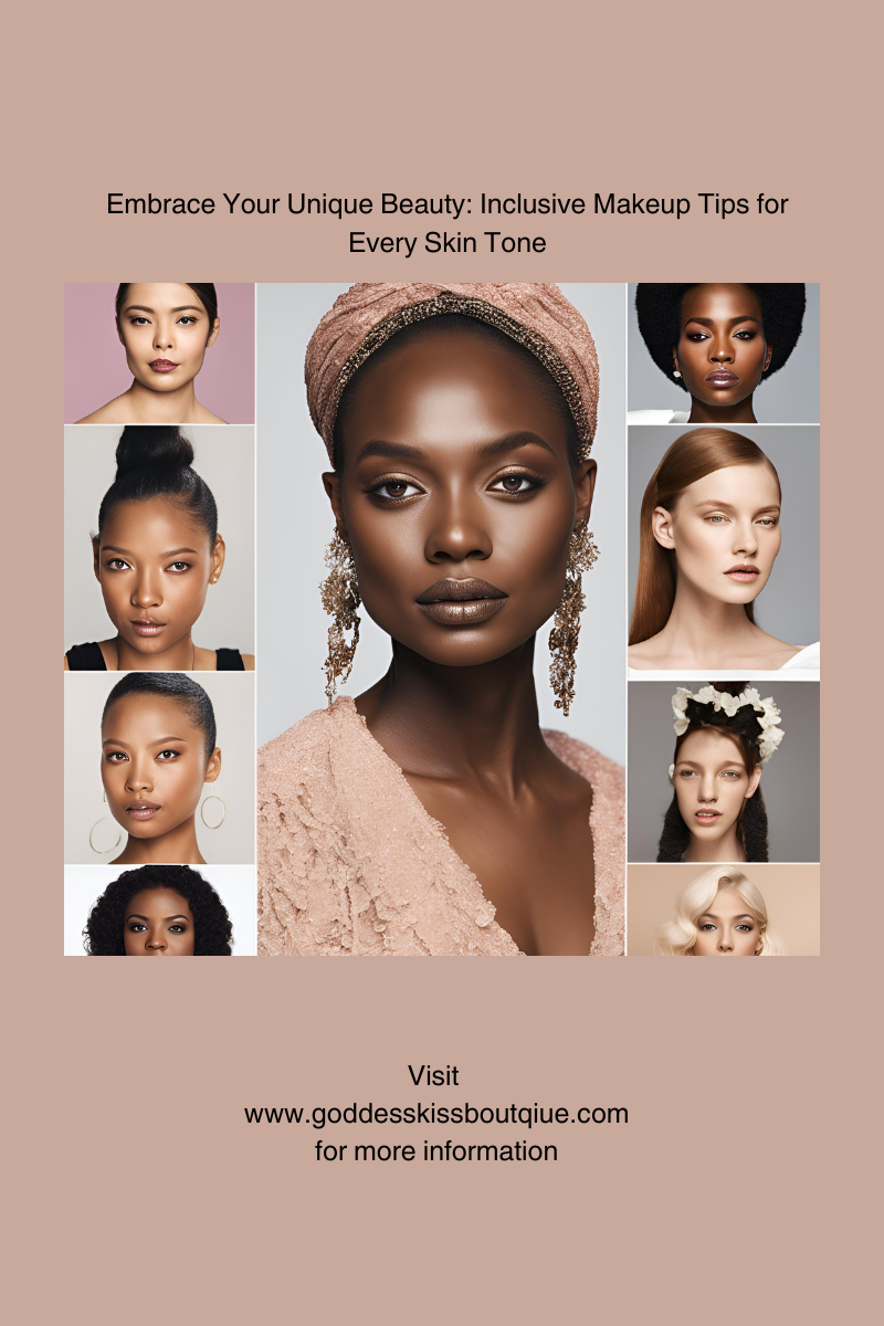 Blog Image of a diverse collection of women expressing different shades of skin: Blog title: Embrace Your Unique Beauty: Inclusive Makeup Tips for Every Skin Tone