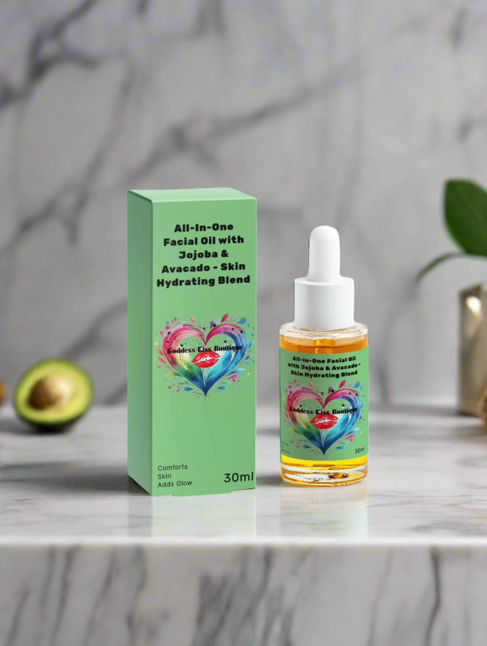 All-In-One Facial Oil with Jojoba & Avocado - Skin Hydrating Blend