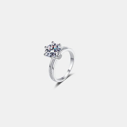 3 Carat Moissanite Ring in 925 Sterling Silver with Certificate and Limited Warranty