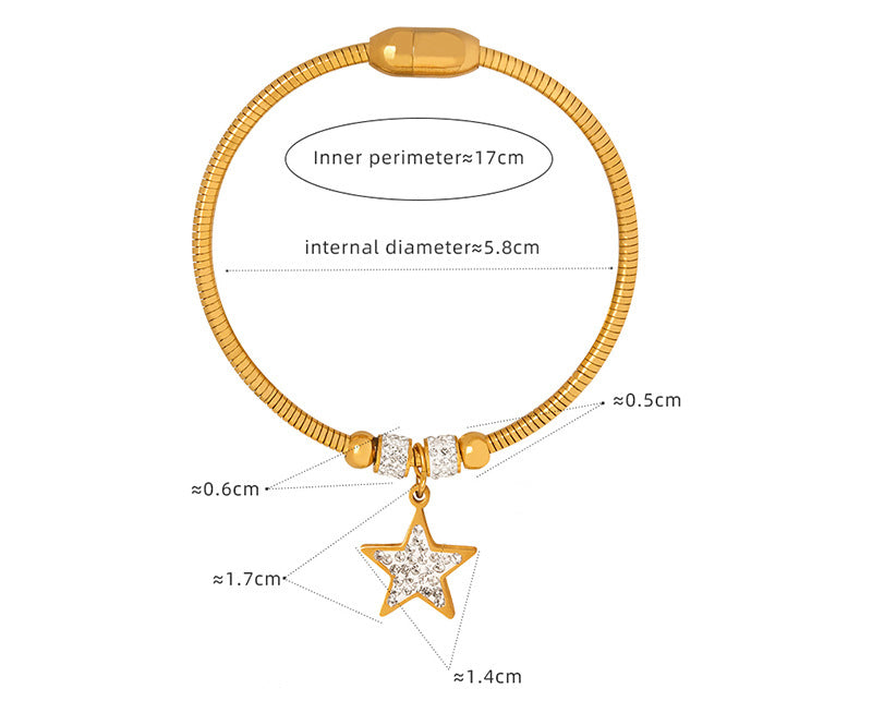 18K Gold Versatile Flower/Star/Cross Bracelet | Light Luxury Style