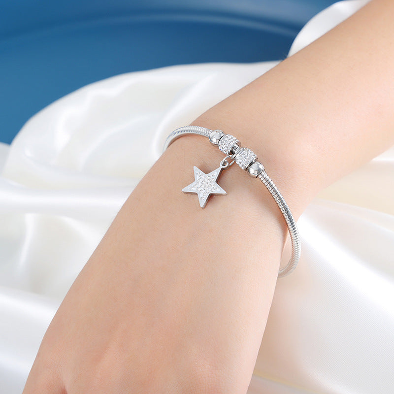 18K Gold Versatile Flower/Star/Cross Bracelet | Light Luxury Style