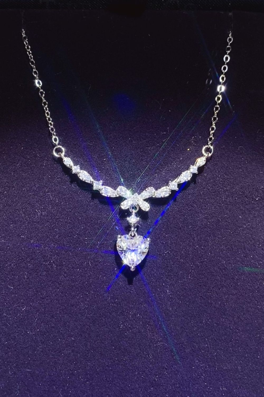 1 Carat Moissanite Necklace in 925 Sterling Silver with Limited Warranty and Certificate