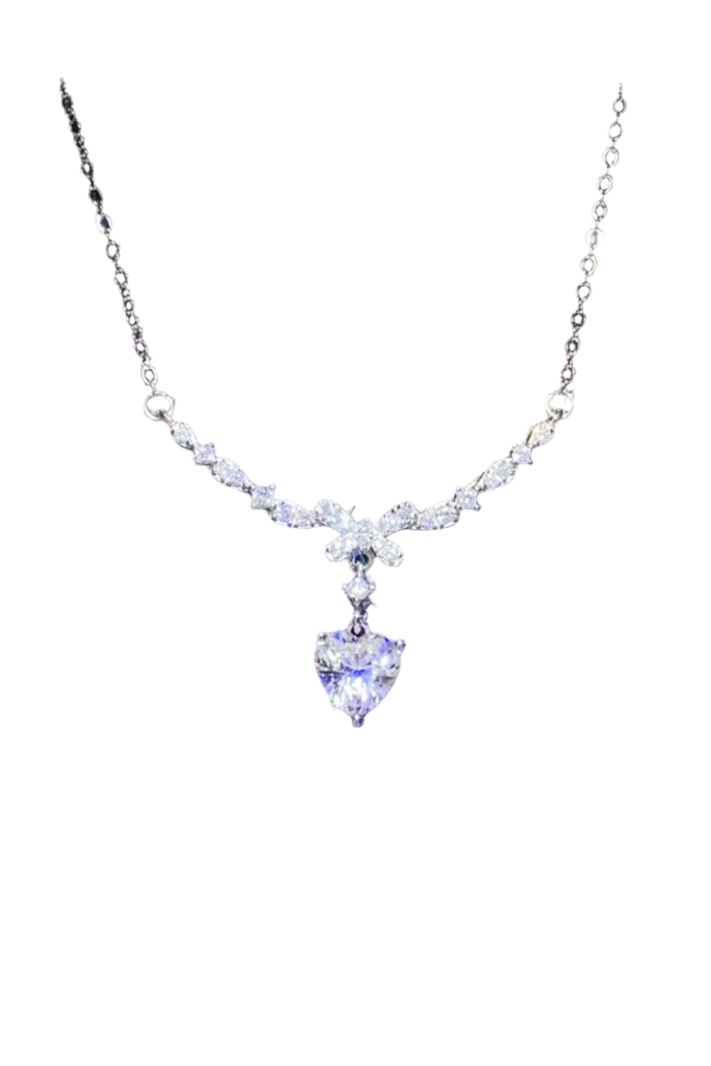 1 Carat Moissanite Necklace in 925 Sterling Silver with Platinum Plating - Elegant & Ethical