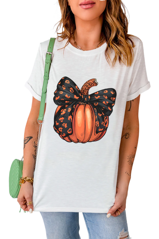 Pumpkin Patch Short Sleeve Round Neck T-Shirt with Basic Style