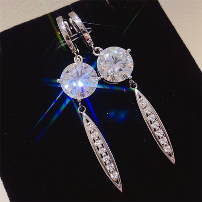 10 Carat Moissanite Earrings in 925 Sterling Silver with Certificate and Limited Warranty