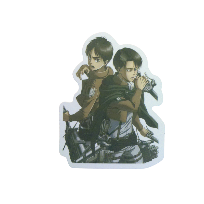 Collection of 8 Attack on Titan anime character stickers featuring popular characters like Eren, Levi, Mikasa, and other beloved AOT characters, available as individual $1 vinyl stickers