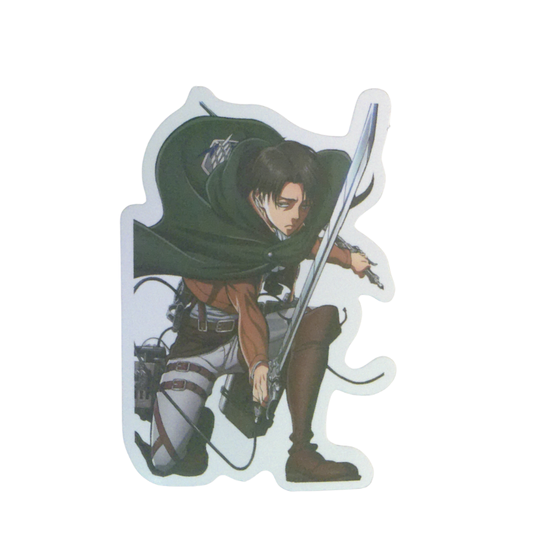 Collection of 8 Attack on Titan anime character stickers featuring popular characters like Eren, Levi, Mikasa, and other beloved AOT characters, available as individual $1 vinyl stickers