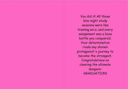Anime Graduation Card - Academic Achievement Celebration - Educational Success Card