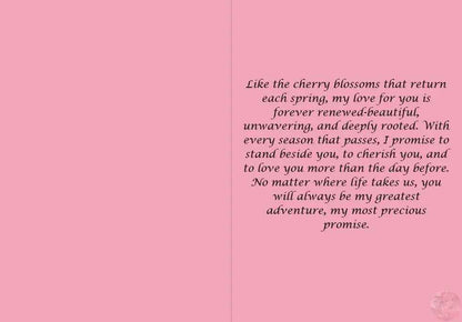 Anime Anniversary Card - Cherry Blossom Pinky Promise Design - Japanese Sakura Romance Card