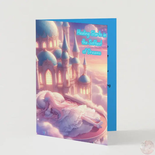 Anime Get Well Card - Dreamscape Recovery Design - Peaceful Rest Fantasy Card - Goddess Kiss Boutique